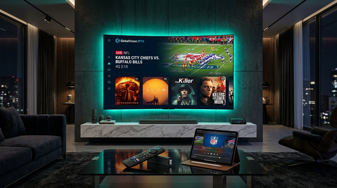 globalvisioniptv official 4K OLED streaming user interface console